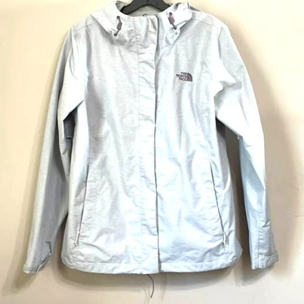 The North face light, gray purple logo, rain jacket or shell waterproof women L